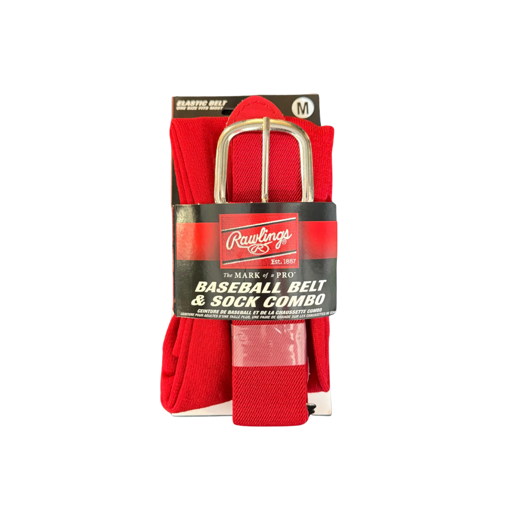 Rawlings Belt and Sock Combo Red - Large