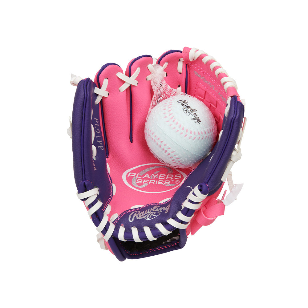 Rawlings Pl91 Player Glove with Ball 9''- pink/purple