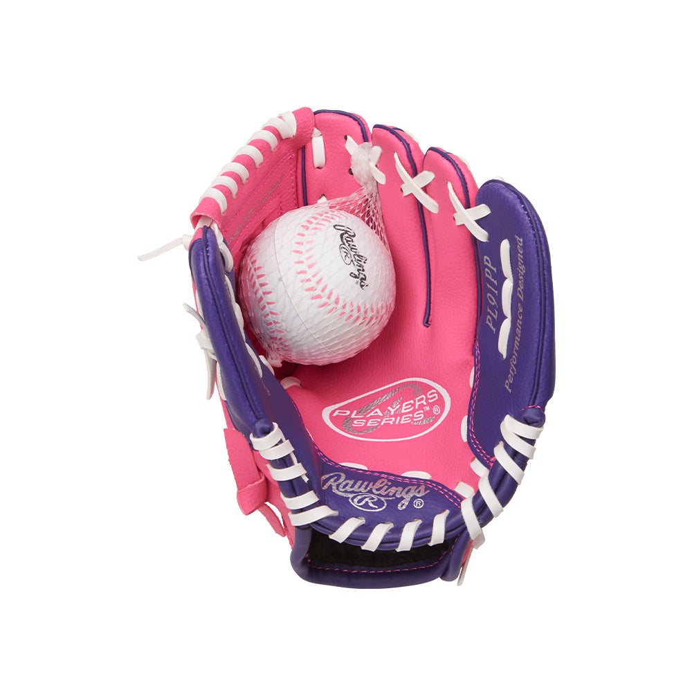 Rawlings Pl91 Player Glove with Ball 9''- pink/purple