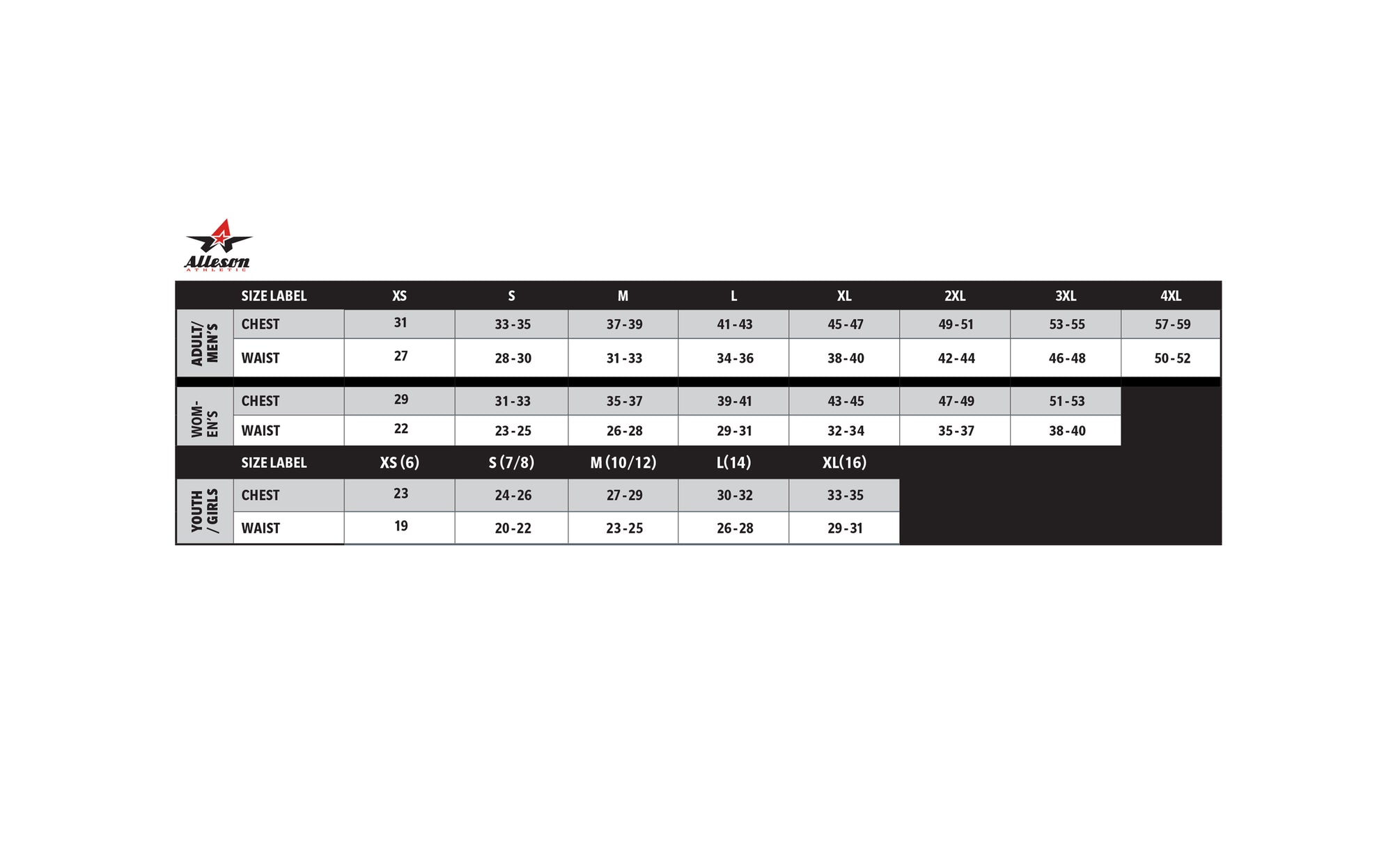 Pant Size Guide The Dugout
