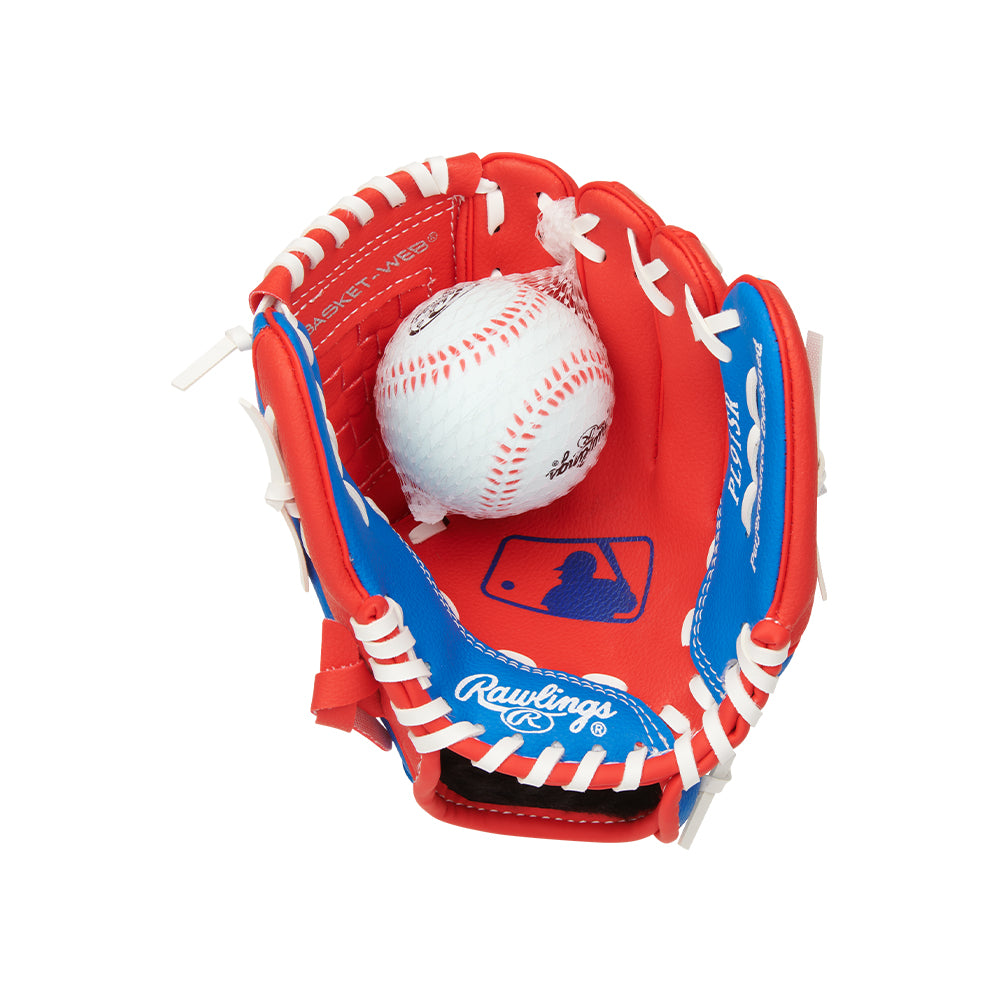 Rawlings 9'' Youth +ball Player Glove With Ball Red/Blue