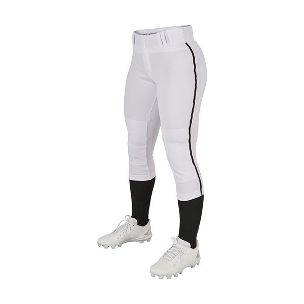 Champro Bp11 Women's Traditional Black Low-Rise Pant Piped White/Black